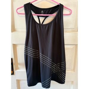 Champion Black Racerback Tank Top Athletic Workout Athleisure Size L